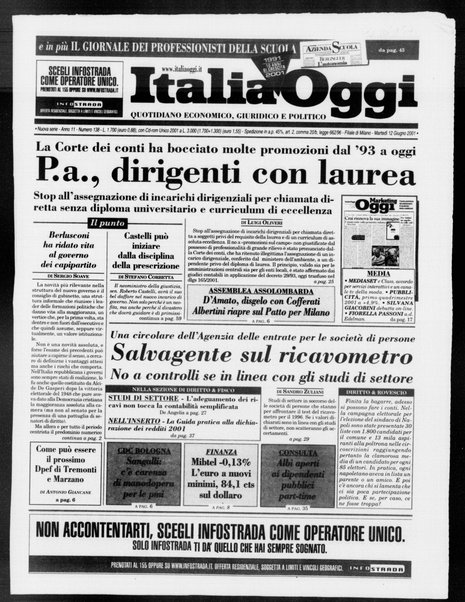 Italia oggi : quotidiano di economia finanza e politica